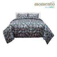 ราคา MOMENTO ผ้าปูเสมือนคอตตอนมินิมอลเทา 5 ฟุต + ผ้านวม MOMENTO (75587317)