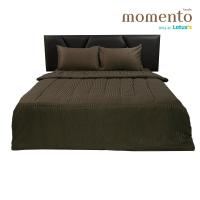 ราคา MOMENTO ผ้าปูไมโครซาตินริ้วน้ำตาล 6 ฟุต + ผ้านวม 70X90 นิ้ว MOMENTO (75587070)