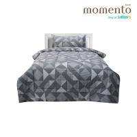 ราคา MOMENTO ผ้าปูเสมือนคอตตอนมินิมอลเทา 3.5 ฟุต + ผ้านวม MOMENTO (75587316)