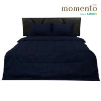 ราคา MOMENTO ผ้าปูไมโครซาตินริ้วกรม 5 ฟุต + ผ้านวม 70X90 นิ้ว MOMENTO (75587066)