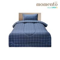 ราคา MOMENTO ผ้าปูไมโครตารางน้ำเงิน 3.5 ฟุต + ผ้านวม MOMENTO (75587306)