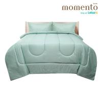 ราคา MOMENTO ผ้าปูไมโครซาตินเขียว 6 ฟุต + ผ้านวม MOMENTO (75579095)