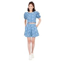 ราคา ME STYLE เสื้อแขนพองปักลาย สีฟ้าเข้ม ไซส์ L ME STYLE (75601150)