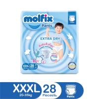 ราคา โมลฟิกซ์ ผ้าอ้อมเด็ก เอ็กซ์ตร้าดราย ไซส์ XXXL 28 ชิ้น MOLFIX (75608920)