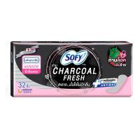 ราคา โซฟีแผ่นอนามัย ชาร์โคลเฟรชแบบบางหอม 32 ชิ้น SOFY (75621432)