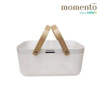 ราคา โมเมนโต ตะกร้าพลาสติก อเนกประสงค์หูหิ้วไม้ 40ซม. MOMENTO (75590693)