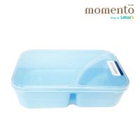 ราคา โมเมนโต กล่องอาหารพลาสติก 2 ช่อง สีฟ้า MOMENTO (75609767)