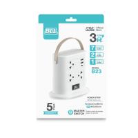 BLL ปลั๊ก TOWER 1 สวิตซ์ 7 ช่อง 2 USB 1C B23 BLL (75638396)
