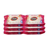 ราคา คูริโนะ ผ้าเปียกไม่มีน้ำหอมชมพู 60แผ่น 6ห่อ KURINO (51554453)
