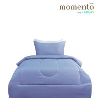 ราคา MTผ้าปูเสมือนคอตตอน WARM BLUE3.5ฟุต+ผ้านวม MOMENTO (51774518)