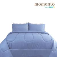ราคา MTผ้าปูเสมือนคอตตอน WARM BLUE6ฟุต+ผ้านวม MOMENTO (51774428)