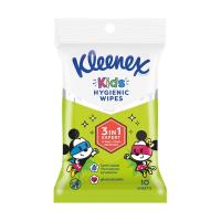 คลีเน็กซ์ ผ้าเช็ดทำความสะอาดผิวแบบเปียก สูตรแอนตี้แบคทีเรีย 10 แผ่น (Kleenex Antibacterial Moist Wipes 10 pcs)