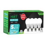 ราคา HIET หลอดไฟ LED BULB 5W E27 แสงขาว แพ็ค 4 HIET (52181333)
