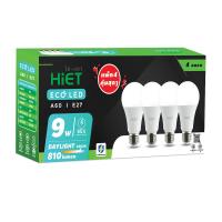ราคา HIET หลอดไฟ LED BULB 9W E27 แสงขาว แพ็ค 4 HIET (52181348)