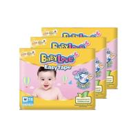 ราคา เบบี้เลิฟผ้าอ้อมเด็กอีซี่เทป M 78 ชิ้น แพ็ค 3 BABY LOVE (169566297)