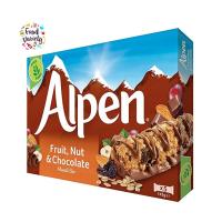 อัลเพน ธัญพืชผสมผลไม้และถั่ว เคลือบช็อกโกแลตนม 145กรัม (Alpen Cereal Mixed Fruit And Nut With Milk Chocolate Coated Cereal Bar 145g)