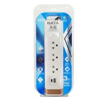 DATA ปลั๊กไฟ 3ช่อง 1สวิตซ์ 2USB 3เมตร LVUC45M3 สีขาว DATA (52426742)