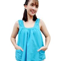 ราคา เสื้อคอกระเช้าถักโครเชท์สีฟ้า สีฟ้า M (52451037)