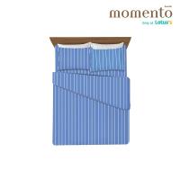 ราคา โมเมนโตผ้าปูไมโครลายริ้วฟ้า6ฟุต+นวม70X90 MOMENTO (51778551)