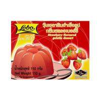 โลโบ วุ้นเจลาตินสำเร็จรูป กลิ่นสตรอเบอร์รี่ 110กรัม (Lobo Strawberry Flavoured Gelatin Dessert 110g)