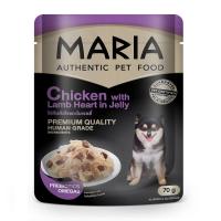 ราคา มาเรีย สุนัข ไก่หัวใจแกะในเจลลี่ 70กรัม MARIA (51235226)