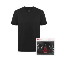 ราคา GQ จีคิว เสื้อยืดคอวี ผ้าสะท้อนน้ำ สีดำ 1ชิ้น ไซส์ S (รอบอก 89-96 ซม.) (BP_295793)