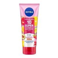 ราคา Nivea นีเวีย เอ็กซ์ตร้า ไบร์ท 10 ซูเปอร์ วิตามิน แอนด์ สกิน ฟู้ด เซรั่ม SPF15 180 มล. (BP_296355)