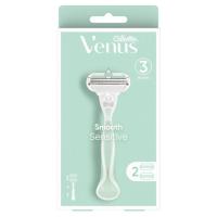 ราคา Gillette ยิลเลตต์ วีนัส สมูธ เซนซิทีฟ ด้ามมีดโกน 1 ด้าม + ใบมีดโกน 2 ชิ้น มีดโกน กำจัดขน (BP_304537)