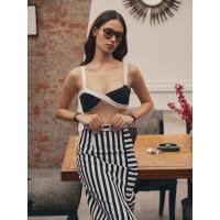 ราคา กระโปรงยาวดีเทลผ่าสูง - สีดำ / ขาว Rally Movement (43753)