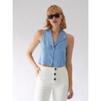 ราคา เสื้อกั๊กแขนกุดผ้ายีนส์ - สีฟ้า Rally Movement (51717)