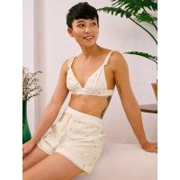 ราคา กางเกงดีเทลพิมพ์ลายดอกเดซี่เป็นมิตรต่อสิ่งแวดล้อม - สีครีม Sabina (74910)