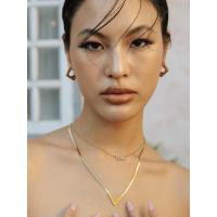 ราคา สร้อยคอ รุ่น V Neon Herringbone - สีทอง 14k Valichain (69679)