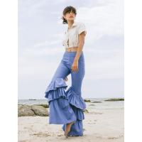 ราคา กางเกงขายาวดีไซน์ระบาย รุ่น Riddie - สี Indigo MITR (85878)