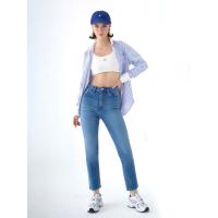 ราคา กางเกงยีนส์ขายาว รุ่น Comfy Jeans03 - สี Dark Blue Merge (80433)
