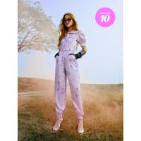 ราคา Sretsis | Pomelo. ชุดจัมพ์สูทลายดอกกุหลาบเดซี่และฟอร์เก็ตมีน็อต - สีม่วง Pomelo (94747)