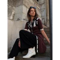 ราคา เดรสดีเทลผ้าไหมพรม - สีน้ำตาล Rally Movement (43754)