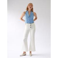 ราคา กางเกงเอวสูงดีเทลกระดุม รุ่น Western - สีครีม Rally Movement (51713)