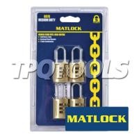ราคา 20mm BRASS COMBINATION PADLOCK (PK-4) MTL-950-8070K (SKU : MATLOCK : อุปกรณ์ความปลอดภัย)
