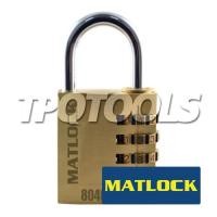 ราคา 40mm BRASS COMBINATION PADLOCK 4 DIALS MTL-950-8040K (SKU : MATLOCK : อุปกรณ์ความปลอดภัย)
