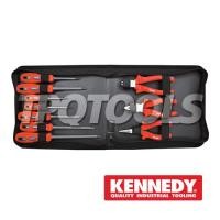 ราคา ชุดซองเครื่องมือช่าง 10 ชิ้น 1000V Dual Grip Screwdriver & Plier Set KEN-595-1600K (SKU : KENNEDY : ชุดเครื่องมือช่างพร้อมเครื่องมือ)