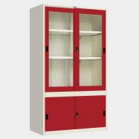 ราคา ICONIC Furniture ตู้เหล็กบานเลื่อนผสม 4 ฟุต (บนกระจกสูง-ล่างทึบเตี้ย) รุ่น MKAS-401 (112570)