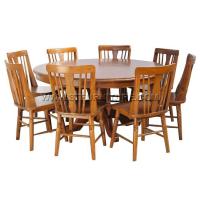 ราคา ชุดโต๊ะอาหารไม้สัก กลม150ขากลึง+กัปตัน3