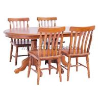 ราคา ชุดโต๊ะอาหารไม้สัก รูปไข่150ขากลึง+กัปตัน1