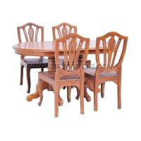 ราคา ชุดโต๊ะอาหารไม้สัก รูปไข่150ขากลึง+ลูกข่าง