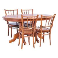 ราคา ชุดโต๊ะอาหารไม้สัก รูปไข่150ขากลึง+เชคโก