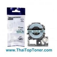 ราคา ABM12B สีดำ พื้นฟ้า ลายดาว เทปพิมพ์อักษร สำหรับ EPSON