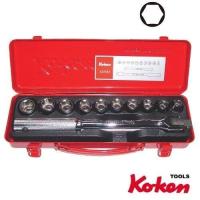 ราคา บ๊อกซ์ชุด 1/2 นิ้ว 6P (มิล) 12ชิ้น/ชุด เบอร์9-19มม. Koken รุ่น 4220HM (715586)