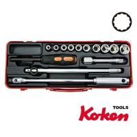 ราคา บ๊อกซ์ชุด 1/2 นิ้ว 12 เหลี่ยม (มิล) 14 ชิ้น/ชุด เบอร์ 9-23 มม. Koken รุ่น 4225M+C (715582)
