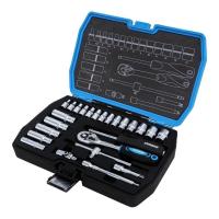 ราคา Zinsano Z090561 ชุดบ๊อกซ์ขนาด 1/4 นิ้ว 25 ตัว/ชุด #HTZINZ090561 (874519)