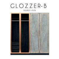 ราคา GLOZZER-B (กลอสเซอร์-บี)ตู้เสื้อผ้า 4 บานเปิดมีกระจกขนาด 200 cm. รายละเอียดสินค้า (ASX-GC2008B)